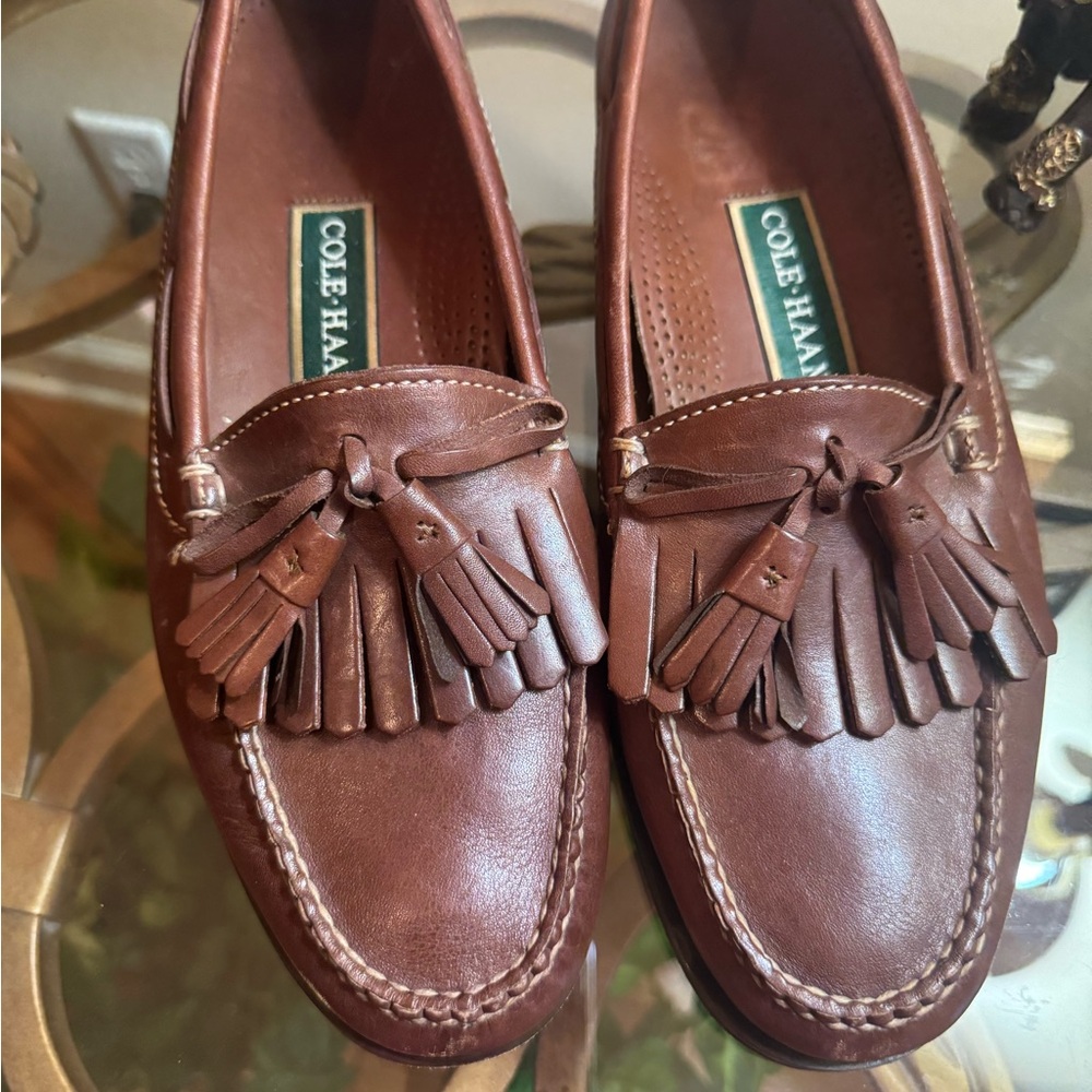Cole Haan Chestnut Leather Tassel Loafers